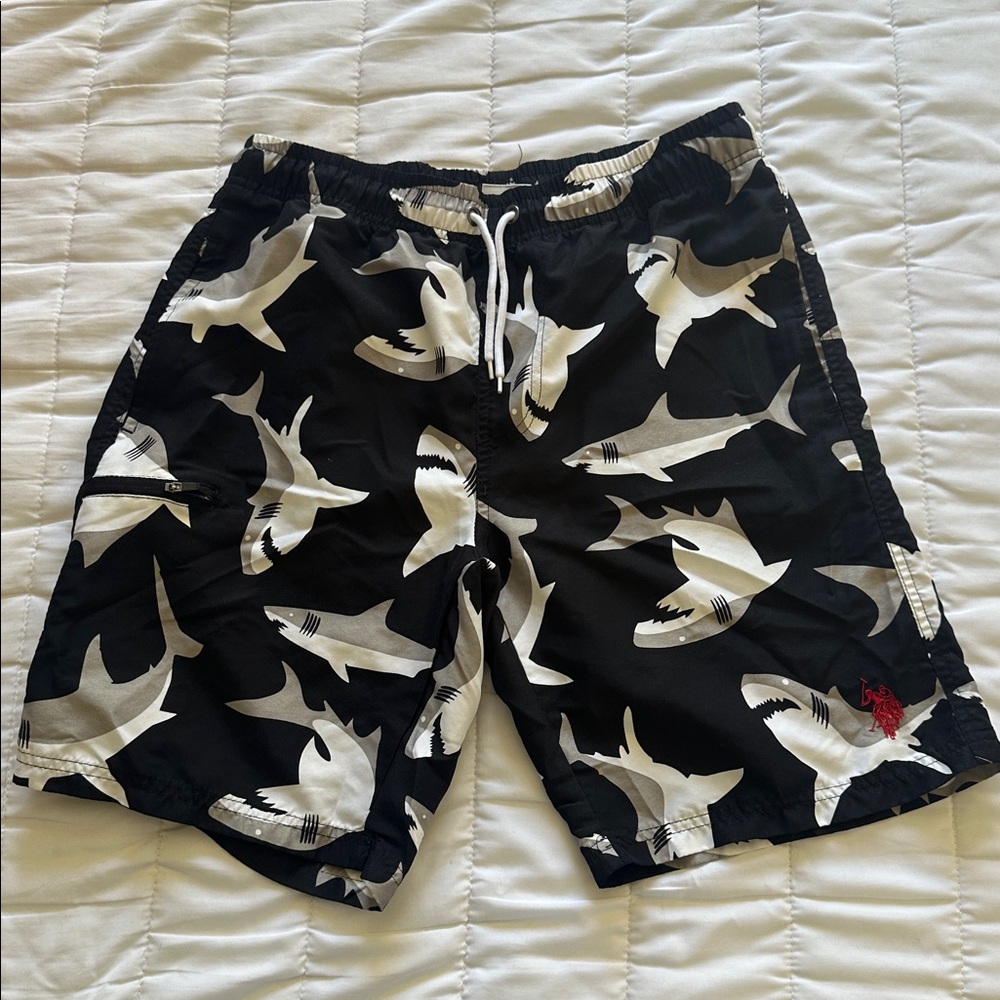 U.S. Polo Assn. Black and White Swim Shorts size S